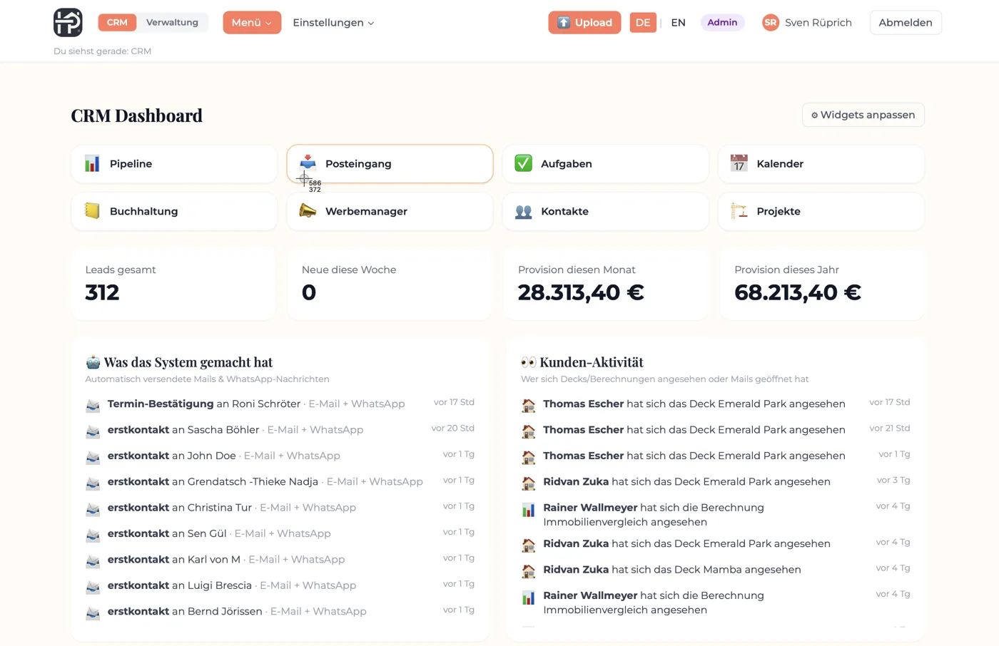 Happy Property Hub — CRM Dashboard